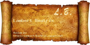 Lambert Beatrix névjegykártya
