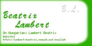 beatrix lambert business card